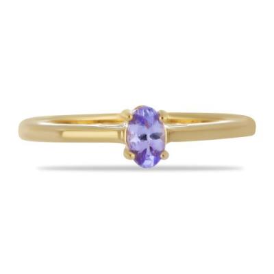 BUY 925 SILVER WITH TANZANITE GEMSTONE RING IN GOLD PLATED